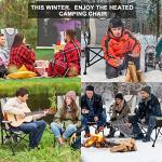 REALEAD Heated Camping Chair - Fully Padded Heated Chairs Outdoor Sports - Heavy Duty Heating Camp Chairs for Adults Supports 400 lbs - Perfect for Outside Sport Events, Concert, Battery NOT Included