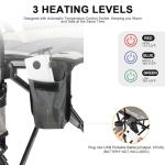REALEAD Heated Camping Chair - Fully Padded Heated Chairs Outdoor Sports - Heavy Duty Heating Camp Chairs for Adults Supports 400 lbs - Perfect for Outside Sport Events, Concert, Battery NOT Included