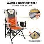REALEAD Heated Camping Chair - Fully Padded Heated Chairs Outdoor Sports - Heavy Duty Heating Camp Chairs for Adults Supports 400 lbs - Perfect for Outside Sport Events, Concert, Battery NOT Included