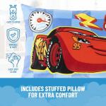 Jay Franco Kids Slumber Bag and Pillow - 54 x 27 Inch Comfy Indoor Sleeping Bag for School and Sleepovers, 2 Piece Set, Blue - Cars