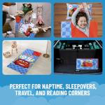 Jay Franco Kids Slumber Bag and Pillow - 54 x 27 Inch Comfy Indoor Sleeping Bag for School and Sleepovers, 2 Piece Set, Blue - Cars