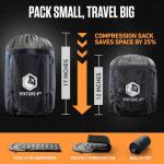 VENTURE 4TH 3-Season XXL Backpacking Sleeping Bag, Camping Sleeping Bags for Adults & Kids - Lightweight, Comfortable, Water Resistant, Ideal for Hiking, Camping & Outdoor – Silver/Gray