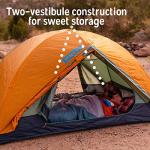 Kelty Wireless Freestanding Camping Tent, 2 4 or 6 Person Size, Huge Interior and Peak Height, Intuitive and Fast to Pitch, Color Coded Setup, 2 Door 2 Vestibule (2-Person)