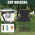 Lightweight Camping Chair for Adults and Teens, 264LBS Capacity Foldable Portable Chair with Carrying Bag, Compact Design for Camping, Beach, Picnic and Outdoor Activities