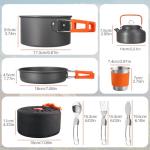 FUNYKICH 17PCS Camping Cooking Set, Non-Stick Lightweight Camping Pots and Pans Set with Kettle, Stainless Steel Cups, Foldable Forks Knives Spoons for Camping, Backpacking, Outdoor Cooking & Picnic