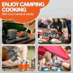 FUNYKICH 17PCS Camping Cooking Set, Non-Stick Lightweight Camping Pots and Pans Set with Kettle, Stainless Steel Cups, Foldable Forks Knives Spoons for Camping, Backpacking, Outdoor Cooking & Picnic
