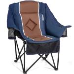 USKAU Oversized Folding Camping Chair for Adults Heavy Duty Padded Outdoor Chairs Big and Tall XL Picnic Chair with Cup Holders 400lb Capacity, Comfy for Lawn Sports and Outside Use
