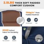 USKAU Oversized Folding Camping Chair for Adults Heavy Duty Padded Outdoor Chairs Big and Tall XL Picnic Chair with Cup Holders 400lb Capacity, Comfy for Lawn Sports and Outside Use