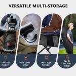 USKAU Oversized Folding Camping Chair for Adults Heavy Duty Padded Outdoor Chairs Big and Tall XL Picnic Chair with Cup Holders 400lb Capacity, Comfy for Lawn Sports and Outside Use