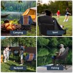 USKAU Oversized Folding Camping Chair for Adults Heavy Duty Padded Outdoor Chairs Big and Tall XL Picnic Chair with Cup Holders 400lb Capacity, Comfy for Lawn Sports and Outside Use