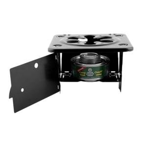 Coghlan's Portable Folding Camp Stove – Compact, Lightweight Steel Cooking Stove for Camping, Backpacking, Hiking, or Emergency Use – Uses Canned Heat or Fuel Tablets, Black