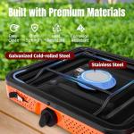 SHINESTAR Portable Camping Stove with Carrying Bag, 17000 BTU 2 Burner Propane Stove, Foldable Camp Stove for Camping, Outdoor Cooking, RV Trips, or Emergencies