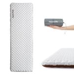 Naturehike Ultralight Insulated Sleeping Pad with R5.8, 3.2in Thickened Patchworkable Inflatable Double Sleeping Mat for Camping, Hiking, Climbing with Inflatable Bag (Silver-Rectangular)