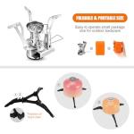 Odoland Camping Cookware Stove Carabiner Canister Stand Tripod and Stainless Steel Cup, Tank Bracket, Fork Spoon Kit for Backpacking, Outdoor Camping Hiking and Picnic,Orange