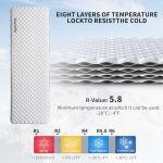 Naturehike Ultralight Insulated Sleeping Pad with R5.8, 3.2in Thickened Patchworkable Inflatable Double Sleeping Mat for Camping, Hiking, Climbing with Inflatable Bag (Silver-Rectangular)