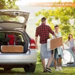 VINGLI 4 Ft Camping Picnic Table Set with 4 Seats with Umbrella Hole Folding Lightweight Suitcase Card Table-220 Lbs Support Aluminum Frame, Plastic RV Tabletop for Barbecue,Travel,Outing,Gathering