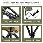 SAILARY Folding Camping Collapsible Chairs Heavy Duty Lawn Chair with Cooler Bag, Storage Pocket, Waterproof Bag Outdoor Arm Chair, Supports 225LBS, Green