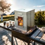 REDCAMP 14"H Foldable Camping Oven with 2 Tier Grill, Stainless Steel Portable Camping Stove for Baking Cinnamon Rolls, Breads and Muffins with Wood Burning Fire,Propane Stoves,Campers,Baking BBQ