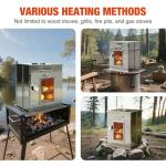 REDCAMP 14"H Foldable Camping Oven with 2 Tier Grill, Stainless Steel Portable Camping Stove for Baking Cinnamon Rolls, Breads and Muffins with Wood Burning Fire,Propane Stoves,Campers,Baking BBQ