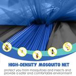 Gold Armour Camping Hammock - Camping Essentials, Double Hammock with Bug Net, Camping Gear Hammock for Outside, Hiking, and Travel (Blue & Gray)