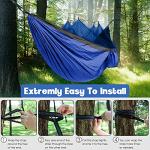 Gold Armour Camping Hammock - Camping Essentials, Double Hammock with Bug Net, Camping Gear Hammock for Outside, Hiking, and Travel (Blue & Gray)