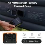 COMMOUDS Queen Air Mattress with Built-in USB Rechargeable Air Pump, 8" Raised Blow up Mattress with Built-in Pillow, Portable Inflatable Mattress, Air Bed for Camping, Travel, Home and Guest