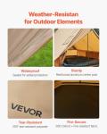 VEVOR Camping Hot Tent, 2 Persons Cabin Tent with Stove Jack & Poles, Waterproof Winter Tents Shelters with Fireproof Ground Mat, Portable 4 Season Tents for Hiking Fishing Hunting Backpacking