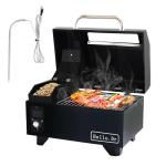 Hello.Dr Portable Wood Pellet Grills 900°F，Smoker with Viewing Window – 8-in-1 BBQ, Digital Control, LED Screen, Temperature Control, Meat Probe，Bake and Roast, Ideal for Camping, RV, Beach Backyard