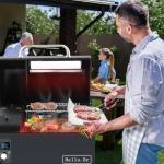 Hello.Dr Portable Wood Pellet Grills 900°F，Smoker with Viewing Window – 8-in-1 BBQ, Digital Control, LED Screen, Temperature Control, Meat Probe，Bake and Roast, Ideal for Camping, RV, Beach Backyard