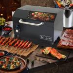 Hello.Dr Portable Wood Pellet Grills 900°F，Smoker with Viewing Window – 8-in-1 BBQ, Digital Control, LED Screen, Temperature Control, Meat Probe，Bake and Roast, Ideal for Camping, RV, Beach Backyard