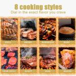 Hello.Dr Portable Wood Pellet Grills 900°F，Smoker with Viewing Window – 8-in-1 BBQ, Digital Control, LED Screen, Temperature Control, Meat Probe，Bake and Roast, Ideal for Camping, RV, Beach Backyard