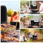 Hello.Dr Portable Wood Pellet Grills 900°F，Smoker with Viewing Window – 8-in-1 BBQ, Digital Control, LED Screen, Temperature Control, Meat Probe，Bake and Roast, Ideal for Camping, RV, Beach Backyard