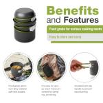 NEUEFAMI Compact Camping Cookware Set - Lightweight Backpacking Pots and Pans Kit for Camping, Hiking, Backpacking, Picnic and Other Outdoor Activities (Green)