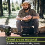 NEUEFAMI Compact Camping Cookware Set - Lightweight Backpacking Pots and Pans Kit for Camping, Hiking, Backpacking, Picnic and Other Outdoor Activities (Green)