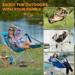 KingCamp Hammock Chair with Footrest, Swinging Portable Folding Camping Chairs for Adults MAX 400lbs Heavy Duty Foldable Oversized Rocker with Cup Holder Pillow for Outdoor Beach Patio Sport Lawn