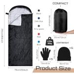 Tranqun 15Pcs Bulk Sleeping Bags Homeless for Adult with Winter Beanies Gloves, Cotton Liner Camping Sleeping Bag Waterproof Warm Lightweight for Indoor Outdoor Cold Weather(Colorful)