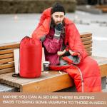 Tranqun 15Pcs Bulk Sleeping Bags Homeless for Adult with Winter Beanies Gloves, Cotton Liner Camping Sleeping Bag Waterproof Warm Lightweight for Indoor Outdoor Cold Weather(Colorful)