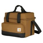 Carhartt Insulated Two Compartment Cooler, Durable Water Repellent Material W/Front Zippered Pocket for Camping, Beach & Travel, 18 Can, Carhartt Brown