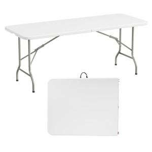 Elevon Folding Table, 6 Feet Heavy Duty Fold-in-Half Utility Table Indoor Outdoor for Camping, Picnic, Party