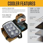 Carhartt Insulated Two Compartment Cooler, Durable Water Repellent Material W/Front Zippered Pocket for Camping, Beach & Travel, 18 Can, Carhartt Brown