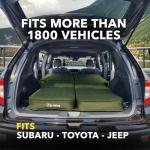 D-Hive Unbeatable Durability SUV Air Mattress for Car Camping, Durable Extra Thick 300D Oxford Fabric, Quick Easy Set-Up w/Electric Pump, Car Bed Mattress, Forrest Green