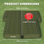 D-Hive Unbeatable Durability SUV Air Mattress for Car Camping, Durable Extra Thick 300D Oxford Fabric, Quick Easy Set-Up w/Electric Pump, Car Bed Mattress, Forrest Green