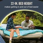Coleman Queen-Size Airbed Cot Combination, Folding Air Mattress with Steel Frame & Side Table, Battery Pump Included