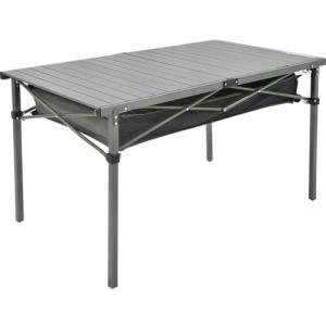 OUTSIDER Folding Camping Table, Portable Roll-up Outdoor Lightweight Aluminum Camp Table for Picnic BBQ Backyards Beach, Large Storage Mesh Pocket and Carrying Bag Included