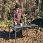 OUTSIDER Folding Camping Table, Portable Roll-up Outdoor Lightweight Aluminum Camp Table for Picnic BBQ Backyards Beach, Large Storage Mesh Pocket and Carrying Bag Included