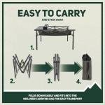 OUTSIDER Folding Camping Table, Portable Roll-up Outdoor Lightweight Aluminum Camp Table for Picnic BBQ Backyards Beach, Large Storage Mesh Pocket and Carrying Bag Included