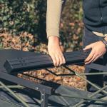 OUTSIDER Folding Camping Table, Portable Roll-up Outdoor Lightweight Aluminum Camp Table for Picnic BBQ Backyards Beach, Large Storage Mesh Pocket and Carrying Bag Included