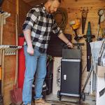 Razor Griddle GGC2030M 25 Inch Outdoor 2 Burner Portable LP Propane Gas Grill Griddle with Top Cover, Wheels, & Storage Shelf for BBQ Cooking, Black