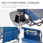 EVER ADVANCED Camping Directors' Chair with Side Table, Portable Folding with Compact Size, Heavy Duty Lawn Chair with Pocket for Camping, Lawn, Sports and Fishing, 400lbs, Blue
