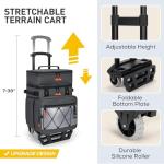 TOURIT 75 Can Rolling Cooler Detachable Double Deck Beach Cooler with Wheels Collapsible for Outdoor, Camping, Picnic, Travel